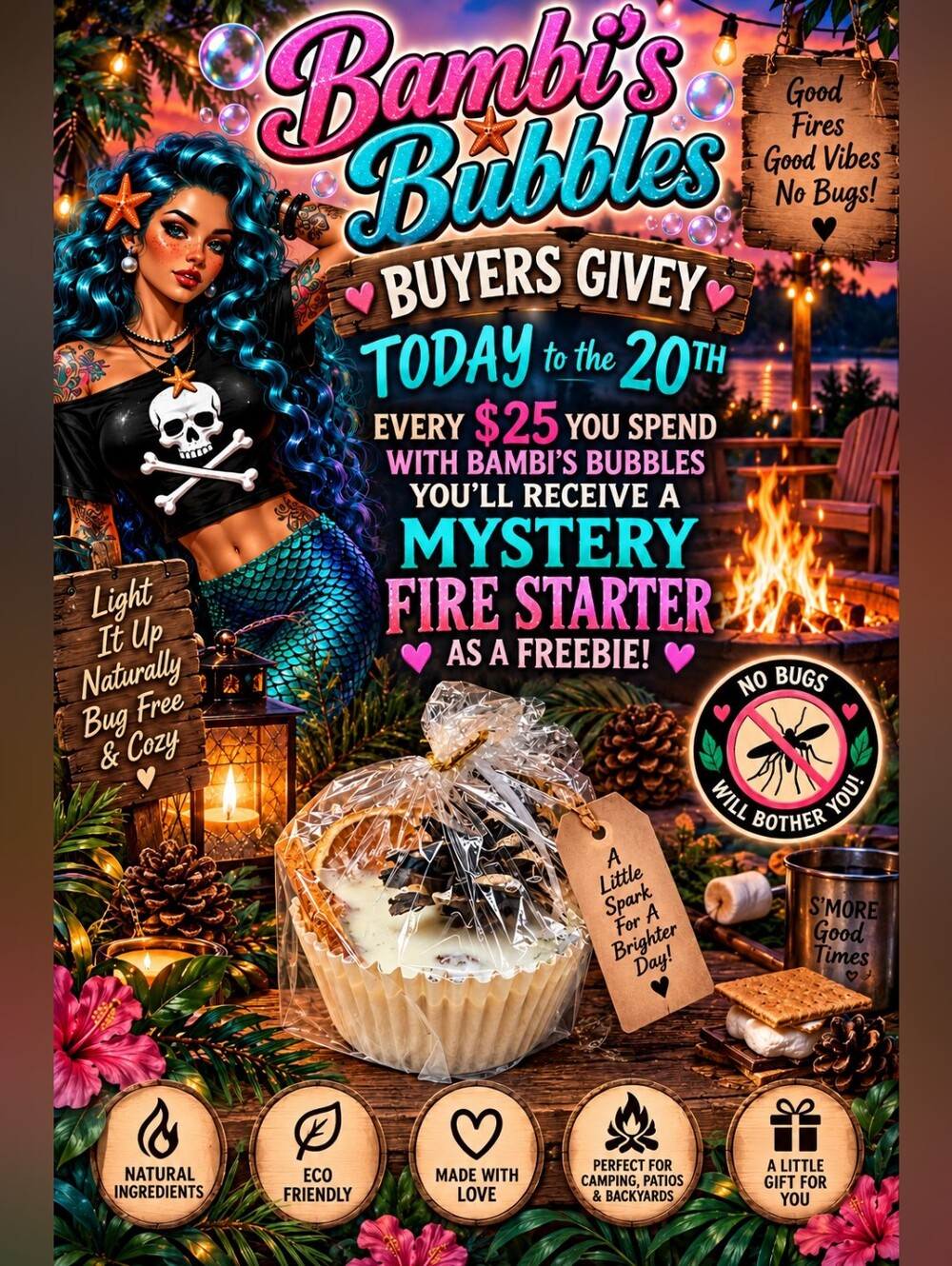 Now To Sept.20 th Every $25 You Spend With Me- Get A Firestarter As A Freebie